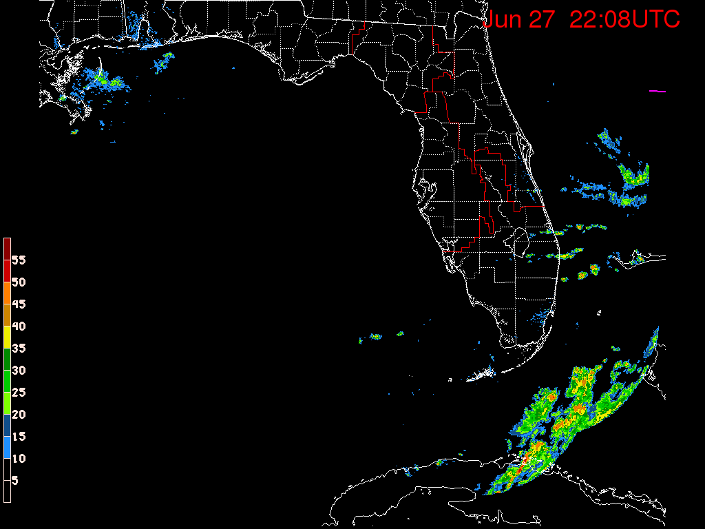 Florida Radar Recording From SFWMD for Debby (2012) Approach