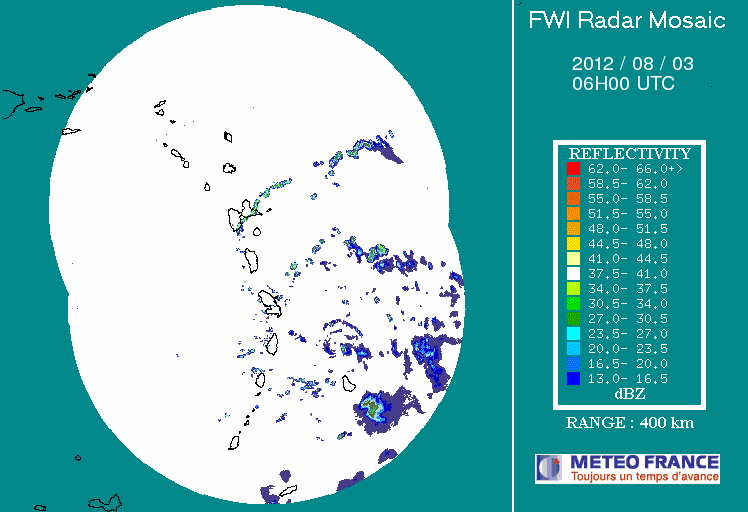 French Antilles Radar Animation for Ernesto (Aug 2012) Approach