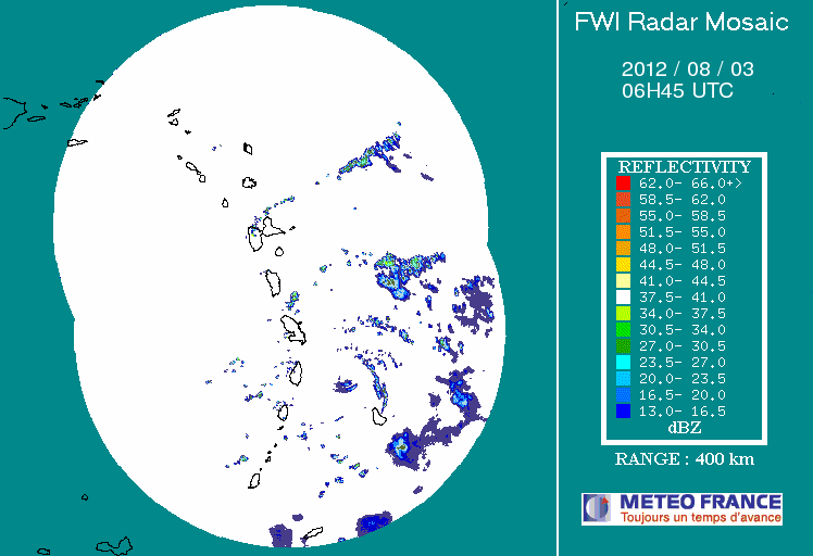 French Antilles Radar Animation for Ernesto (Aug 2012) Approach