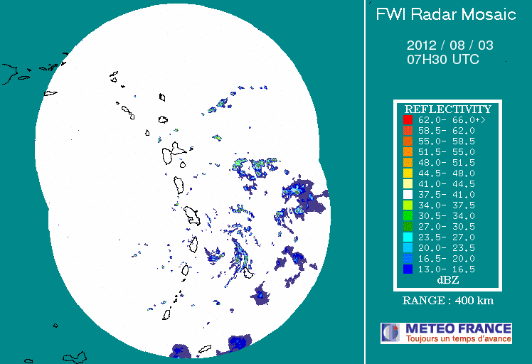 French Antilles Radar Animation for Ernesto (Aug 2012) Approach