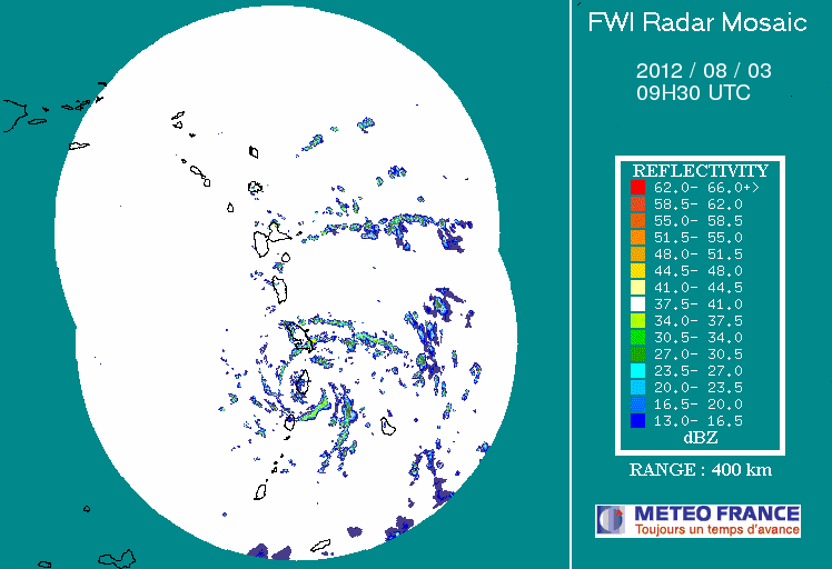 French Antilles Radar Animation for Ernesto (Aug 2012) Approach