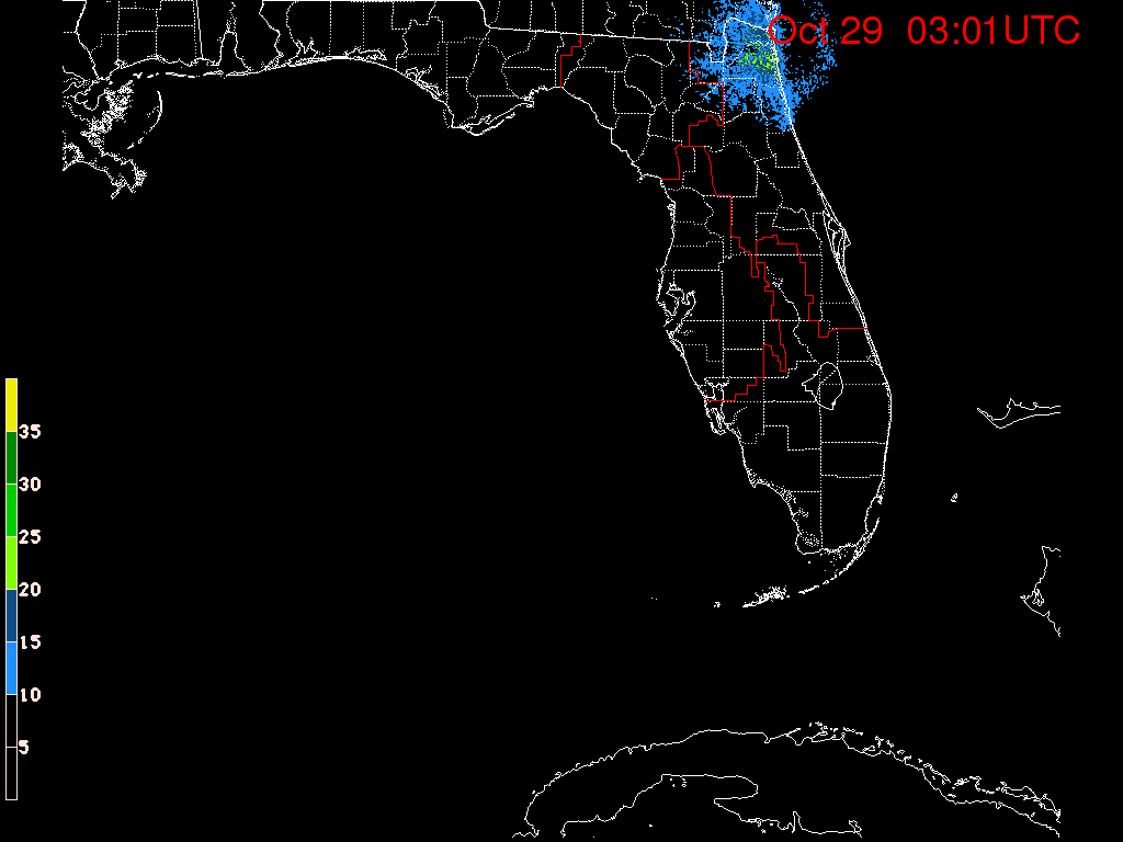 Florida Radar Recording From SFWMD for Sandy (2012) Approach