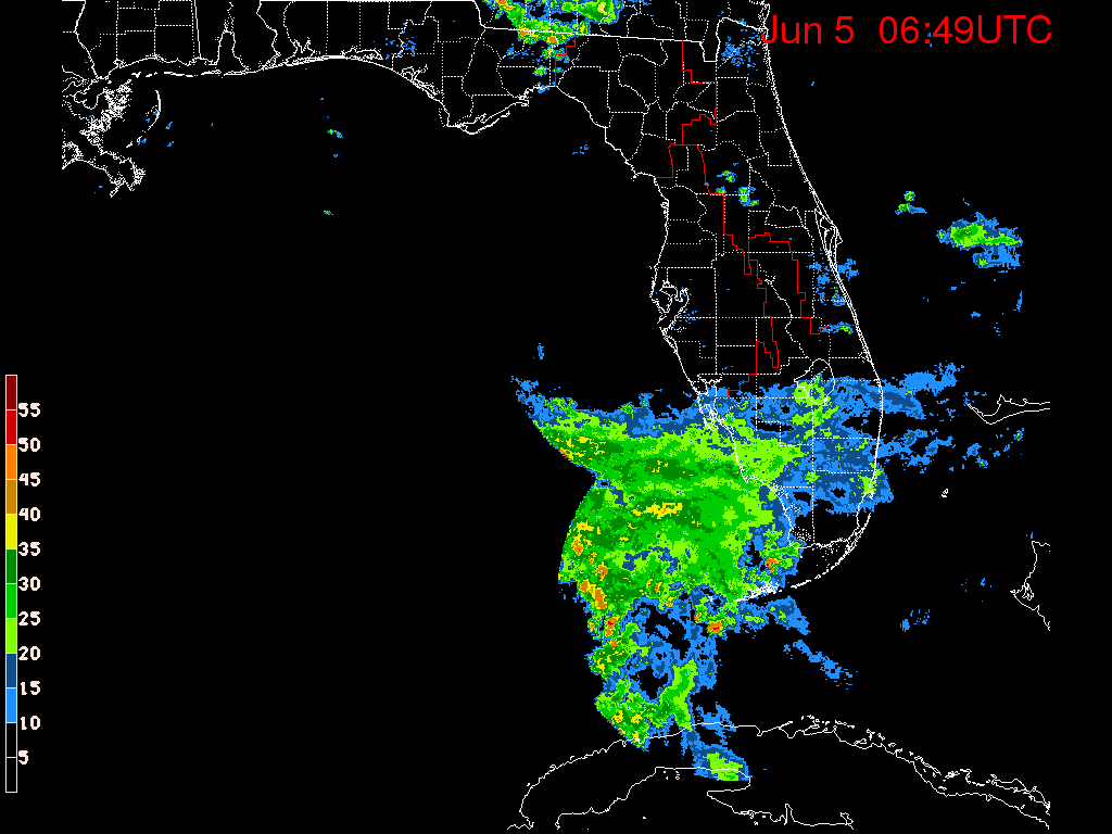 Florida Radar Recording From SFWMD for Andrea (June 2013) Approach