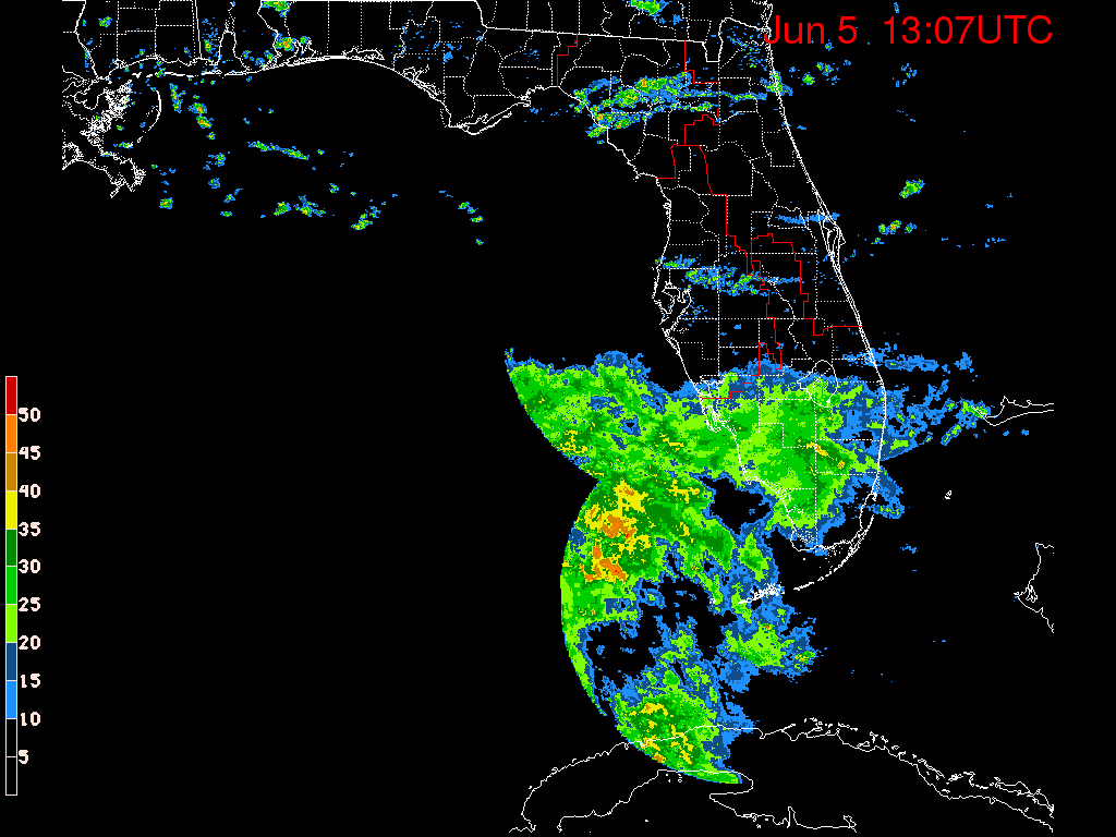 Florida Radar Recording From SFWMD for Andrea (June 2013) Approach