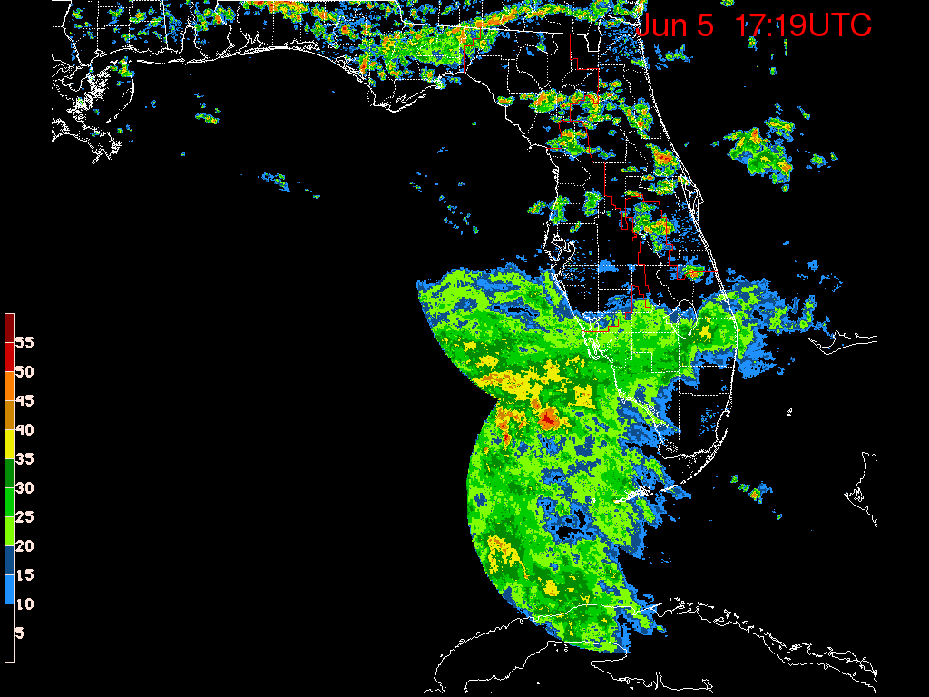 Florida Radar Recording From SFWMD for Andrea (June 2013) Approach
