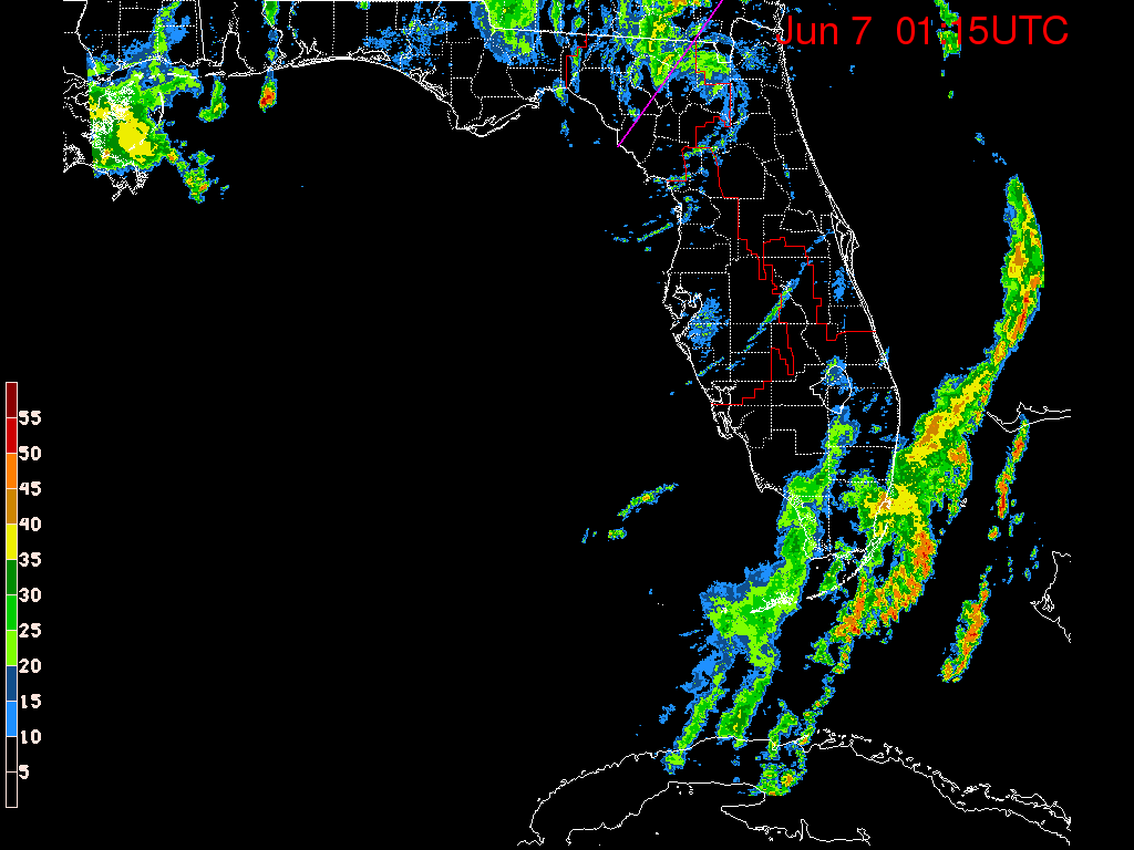 Florida Radar Recording From SFWMD for Andrea (June 2013) Approach
