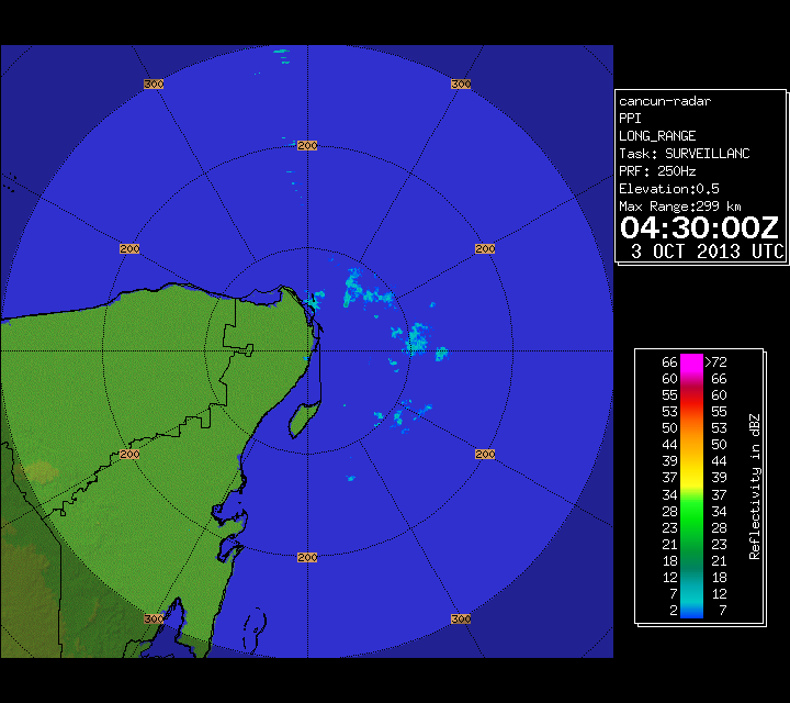 Cancun Radar of Rina (October 2011) Approach Cancun Radar of Rina (October 2013) Approach
