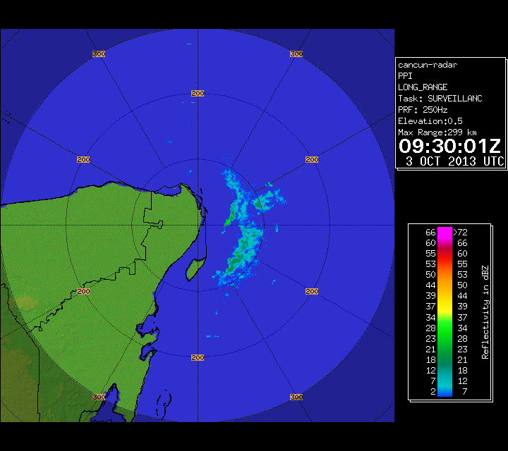 Cancun Radar of Rina (October 2013) Approach