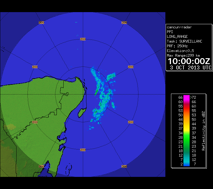 Cancun Radar of Rina (October 2011) Approach Cancun Radar of Rina (October 2013) Approach