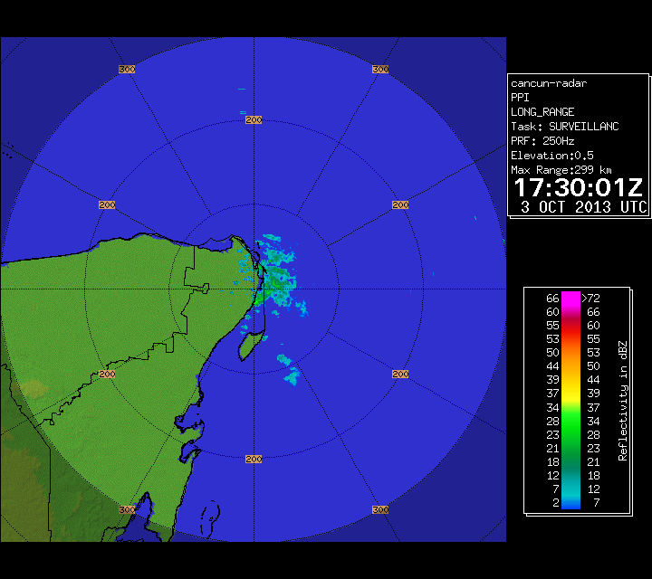 Cancun Radar of Rina (October 2013) Approach