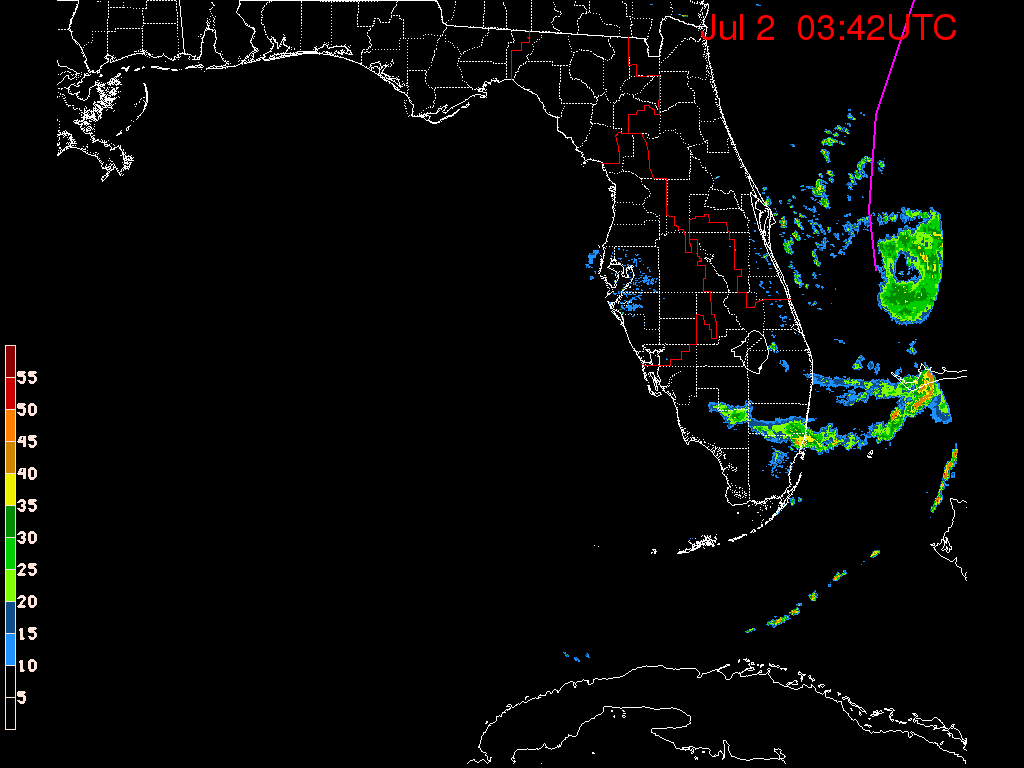 Florida Radar Recording From SFWMD for TD#1  (June-July 2014) Approach