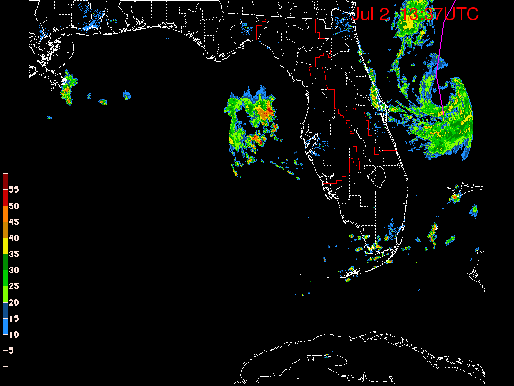 Florida Radar Recording From SFWMD for TD#1  (June-July 2014) Approach