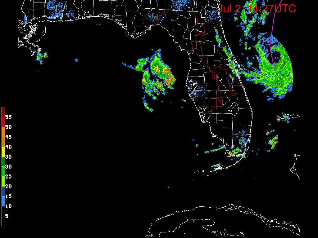 Florida Radar Recording From SFWMD for TD#1  (June-July 2014) Approach