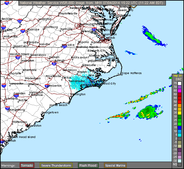 NC Radar Recording of Arthur (2014) Approach
