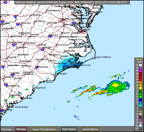 NC Radar Recording of Arthur (2014) Approach