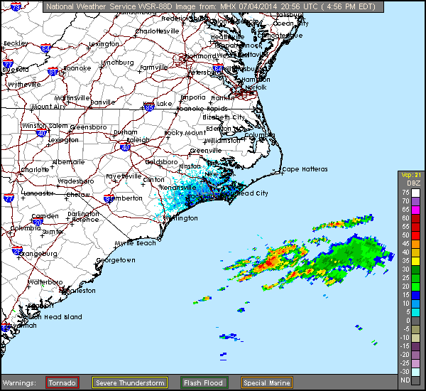 NC Radar Recording of Arthur (2014) Approach