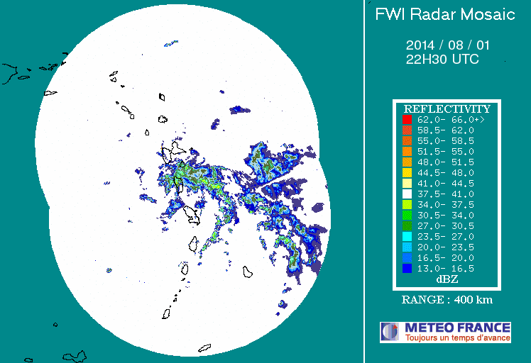 French Antilles Radar Animation for Bertha (Aug 2014) Approach