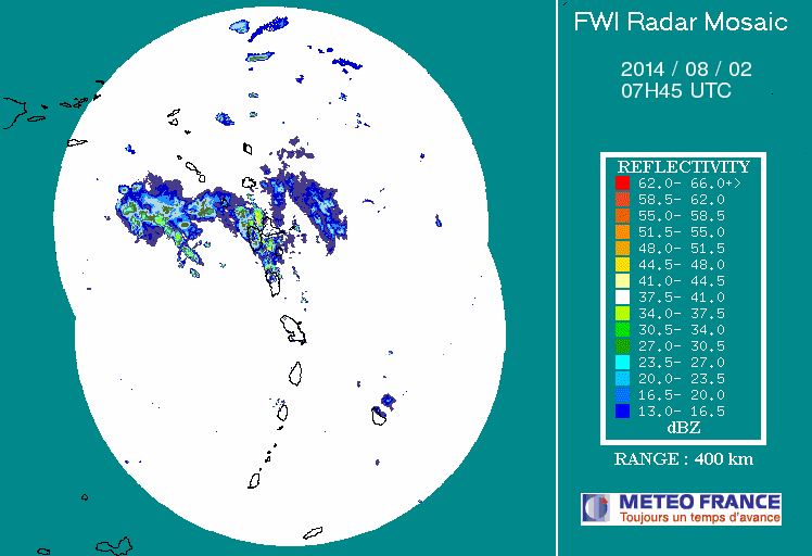 French Antilles Radar Animation for Bertha (Aug 2014) Approach