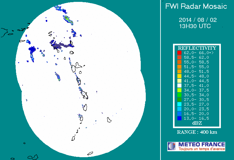 French Antilles Radar Animation for Bertha (Aug 2014) Approach