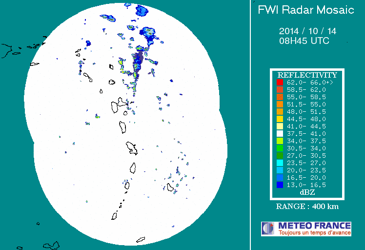 French Antilles Radar Animation for Gonzalo (Oct 2014) Approach