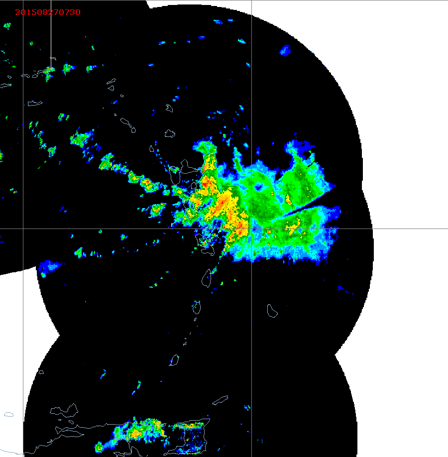 Barbados Weather East Caribbean Radar Animation for Erika (Aug-Sep  2015) Approach