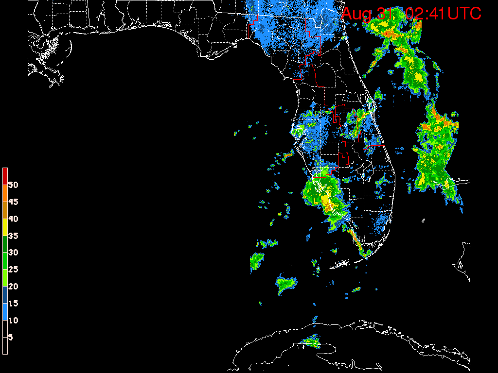 Florida Radar Recording From SFWMD for Erika (2015) Approach
