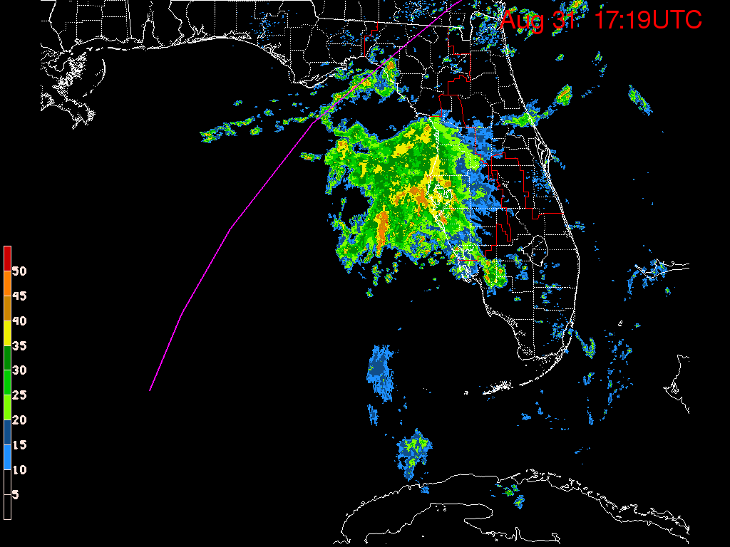 Florida Radar Recording From SFWMD for Hermine (2016) Florida Approach (Aug 2016)