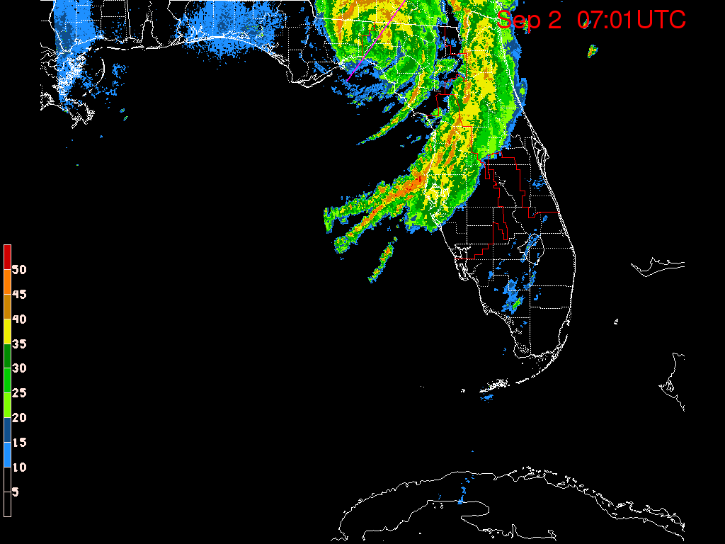 Florida Radar Recording From SFWMD for Hermine (2016) Florida Approach (Aug 2016)