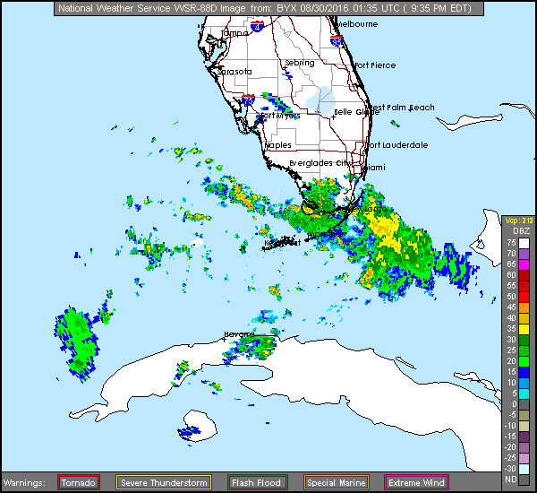 Long Range Miami/Key West/Tampa Radar Recording of Hermine (2016) Approach