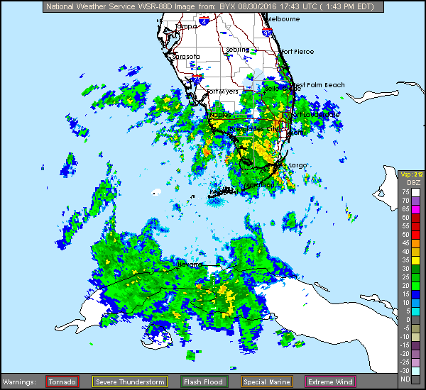 Long Range Miami/Key West/Tampa Radar Recording of Hermine (2016) Approach