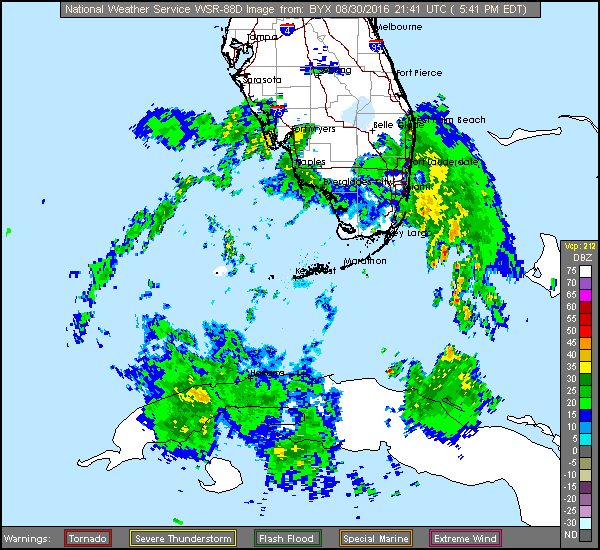 Long Range Miami/Key West/Tampa Radar Recording of Hermine (2016) Approach