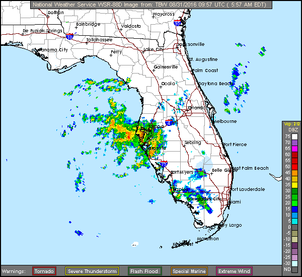 Long Range Miami/Key West/Tampa Radar Recording of Hermine (2016) Approach