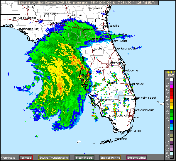 Long Range Miami/Key West/Tampa Radar Recording of Hermine (2016) Approach