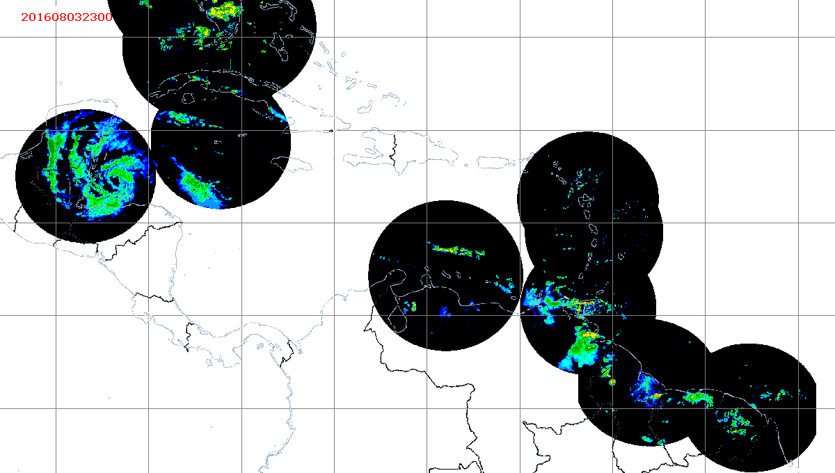 Barbados Weather Caribbean Radar Mosaic Animation for Earl 2016 Approach