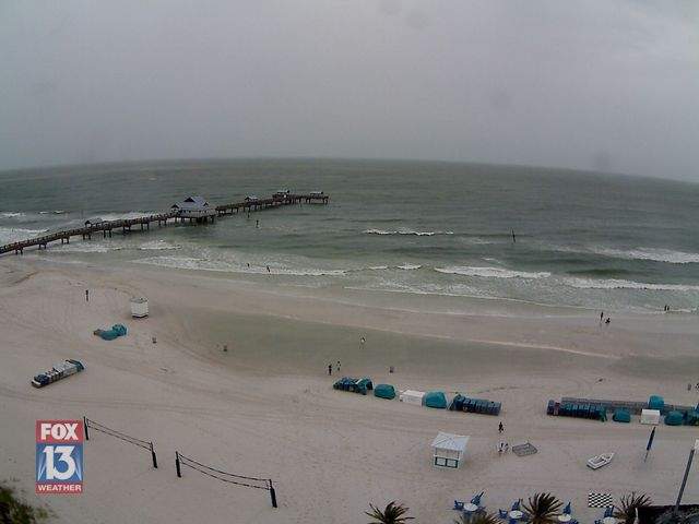 Clearwater Beach: Hilton Cam  recording approach of Tropical Storm Colin (June 2016)
