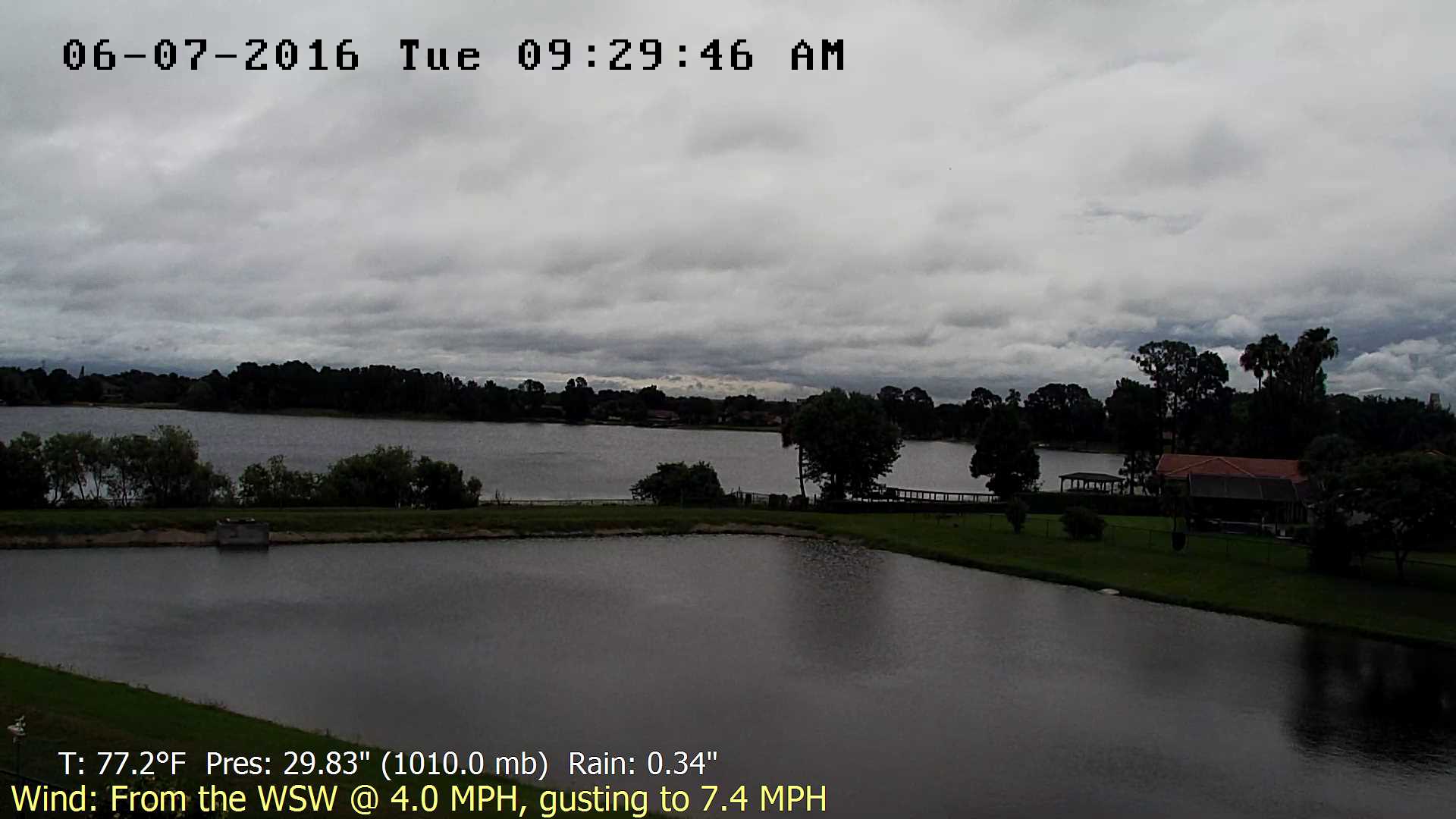 Flhurricane Orlando Cam recording approach of Tropical Storm Colin (June 2016)