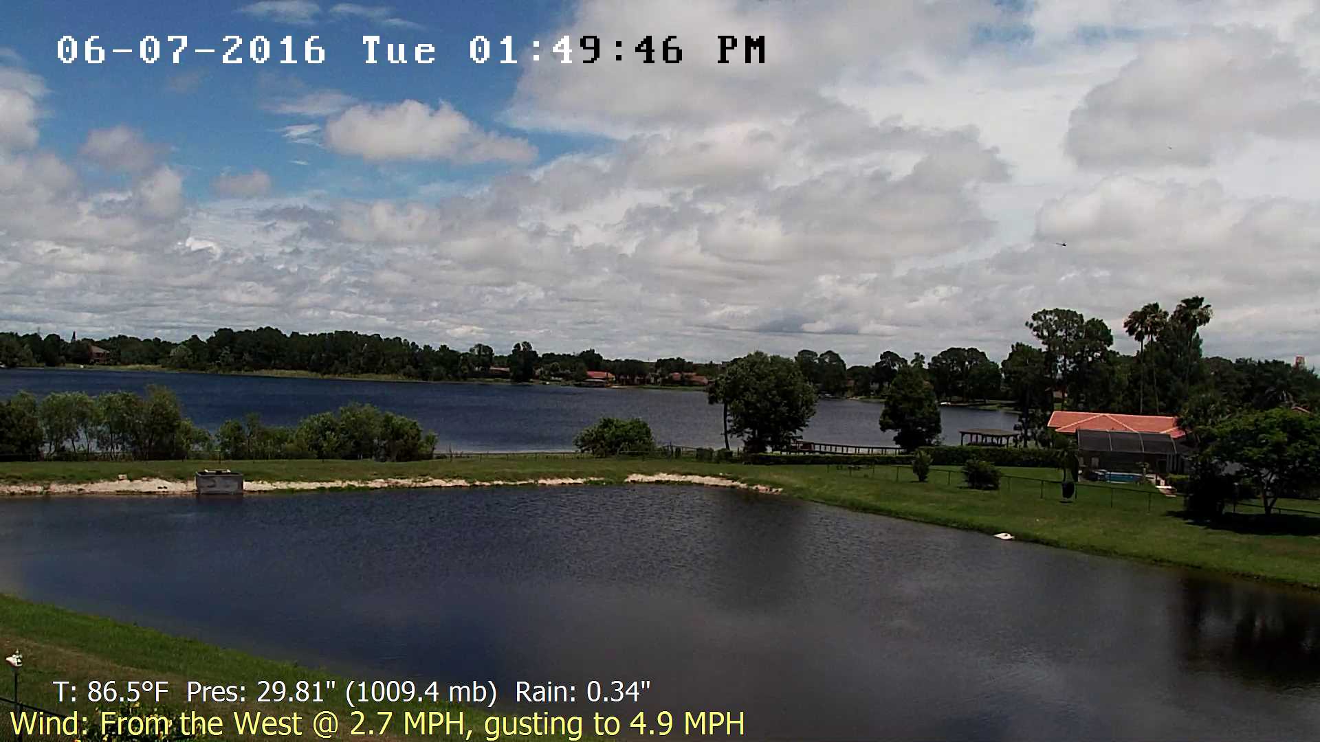 Flhurricane Orlando Cam recording approach of Tropical Storm Colin (June 2016)