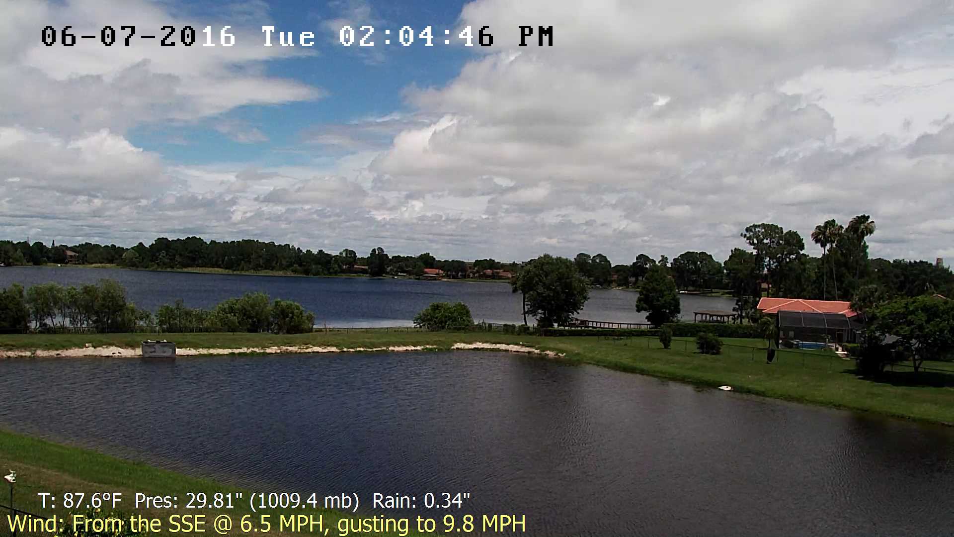 Flhurricane Orlando Cam recording approach of Tropical Storm Colin (June 2016)