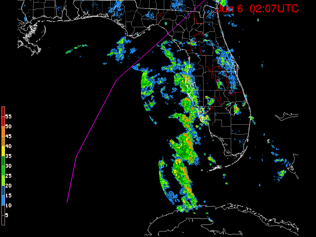 Florida Radar Recording From SFWMD for Tropical Storm Colin (June 2016) Approach