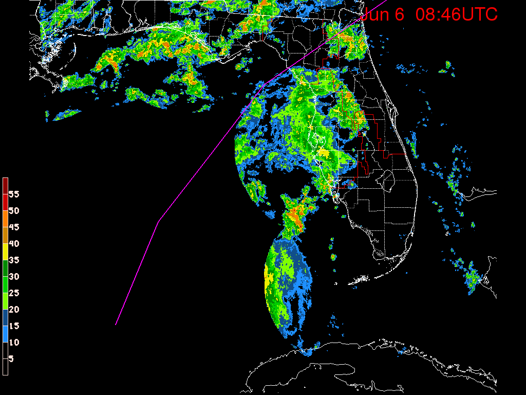 Florida Radar Recording From SFWMD for Tropical Storm Colin (June 2016) Approach