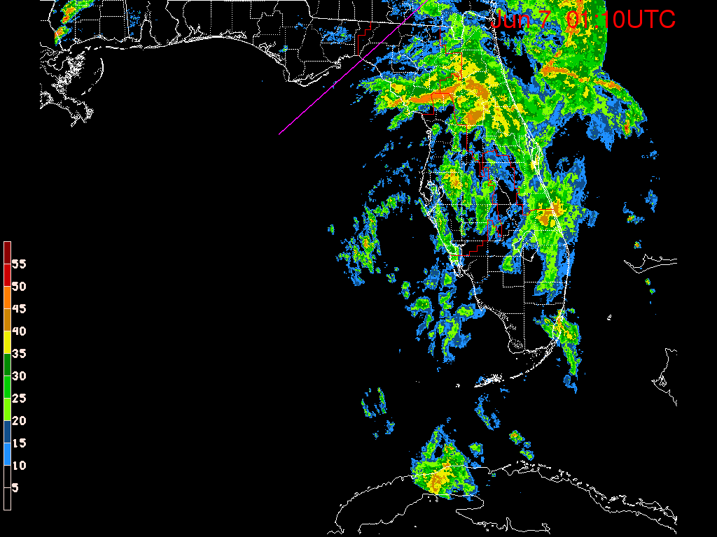 Florida Radar Recording From SFWMD for Tropical Storm Colin (June 2016) Approach