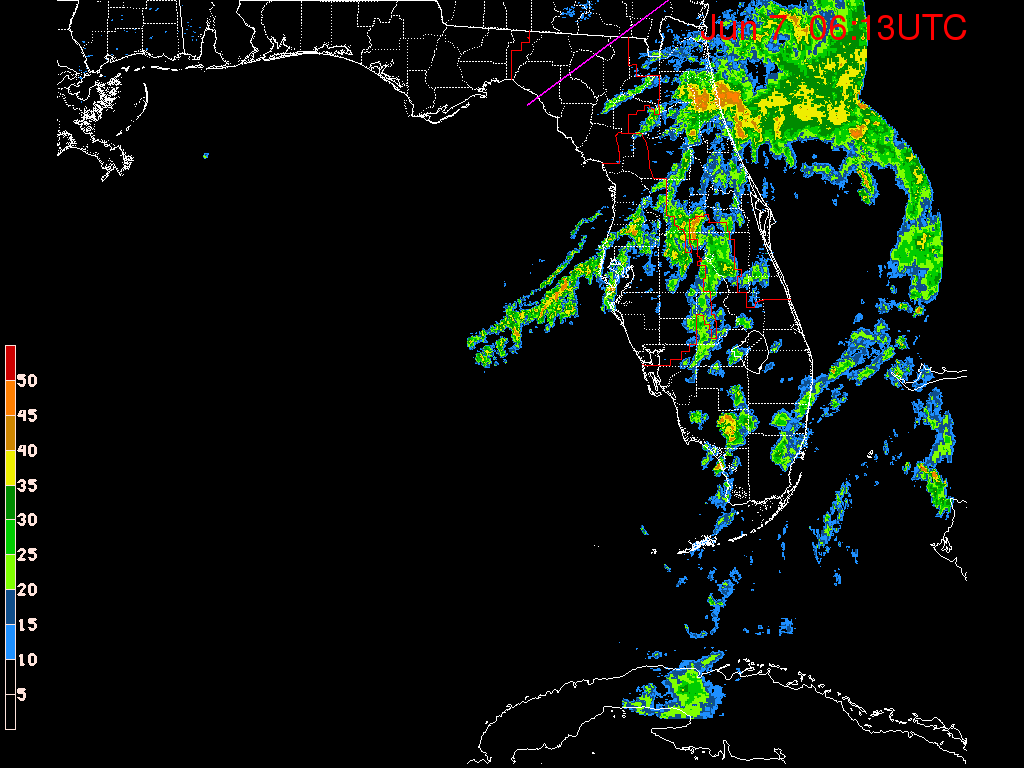 Florida Radar Recording From SFWMD for Tropical Storm Colin (June 2016) Approach