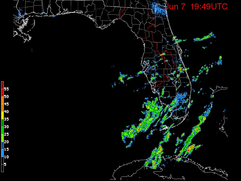 Florida Radar Recording From SFWMD for Tropical Storm Colin (June 2016) Approach