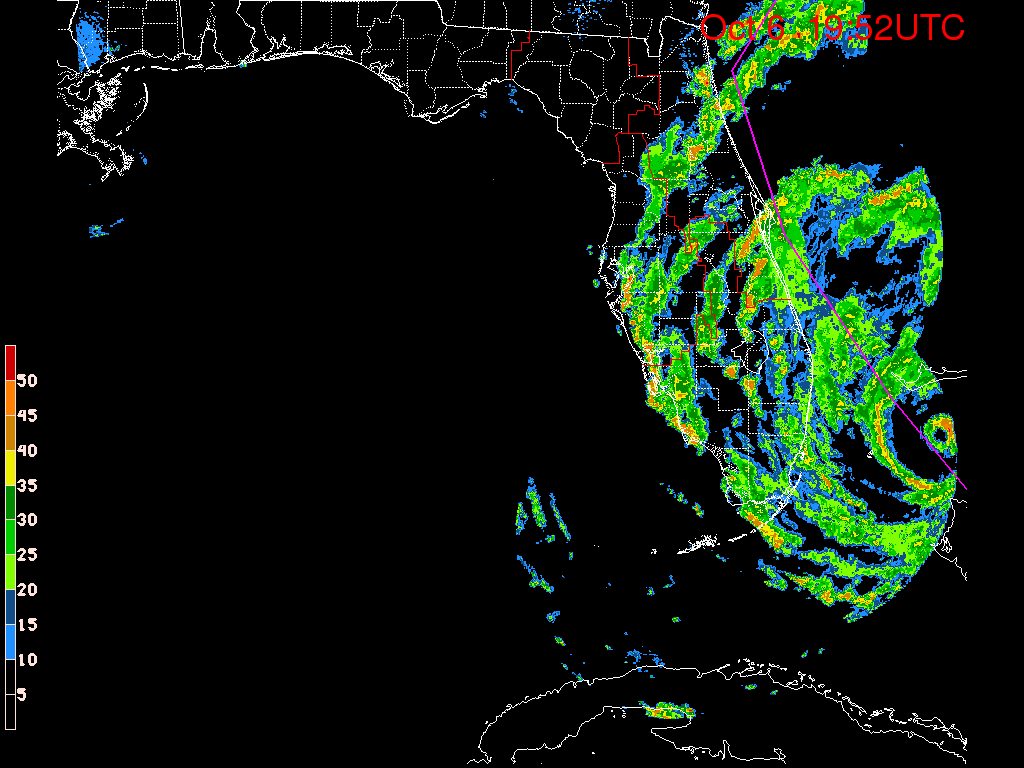 Florida Radar Recording From SFWMD for Matthew (2016) Florida Approach
