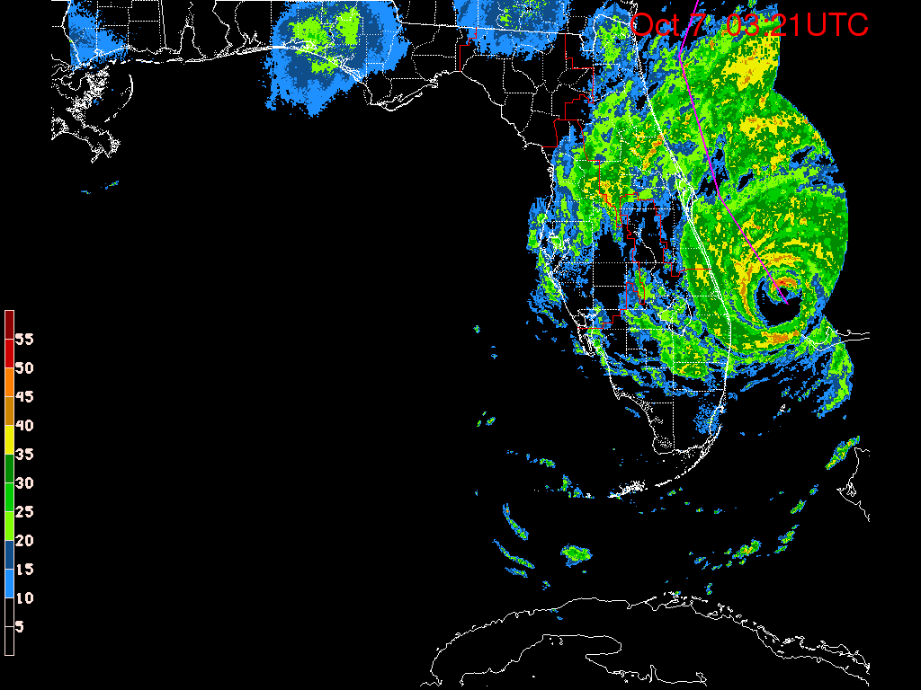 Florida Radar Recording From SFWMD for Matthew (2016) Florida Approach