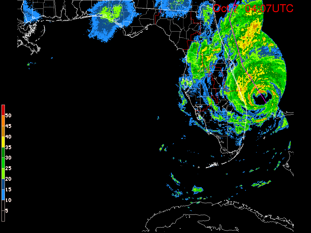 Florida Radar Recording From SFWMD for Matthew (2016) Florida Approach
