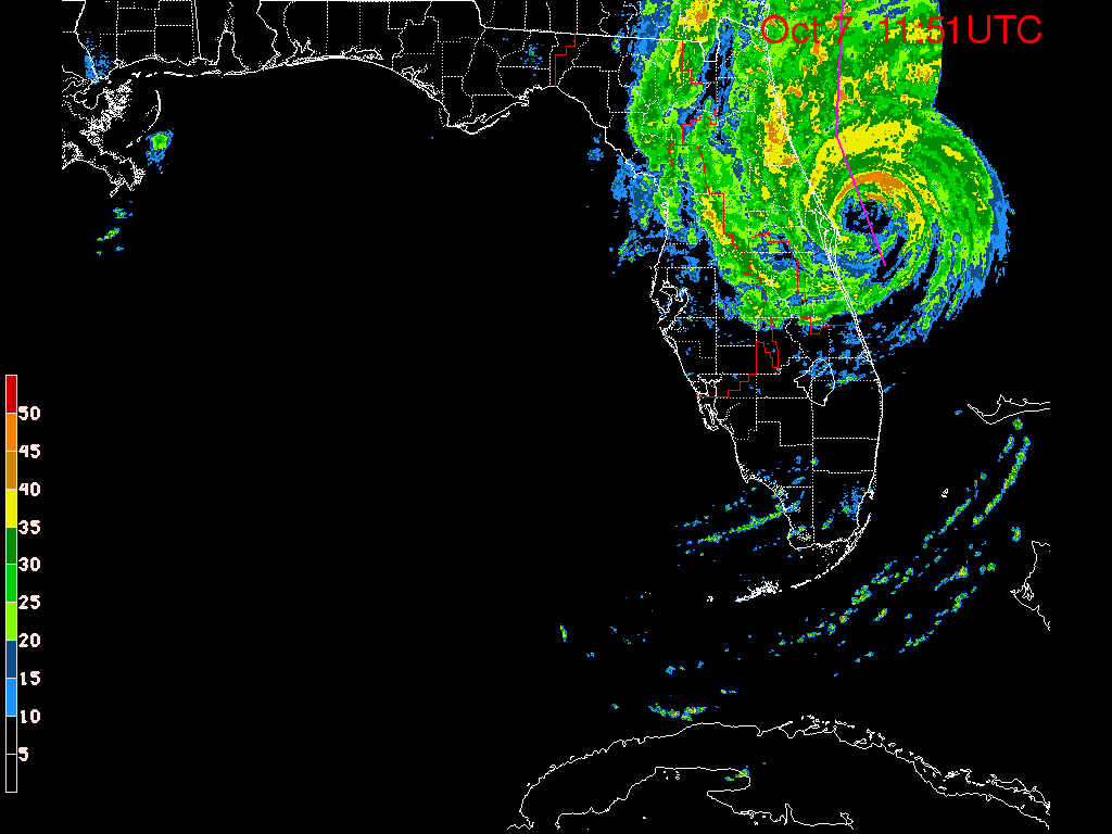 Florida Radar Recording From SFWMD for Matthew (2016) Florida Approach