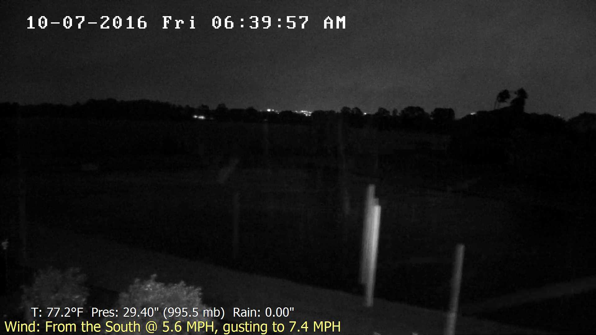 Flhurricane Orlando Lake Marsha Cam recording approach of Matthew (2016)