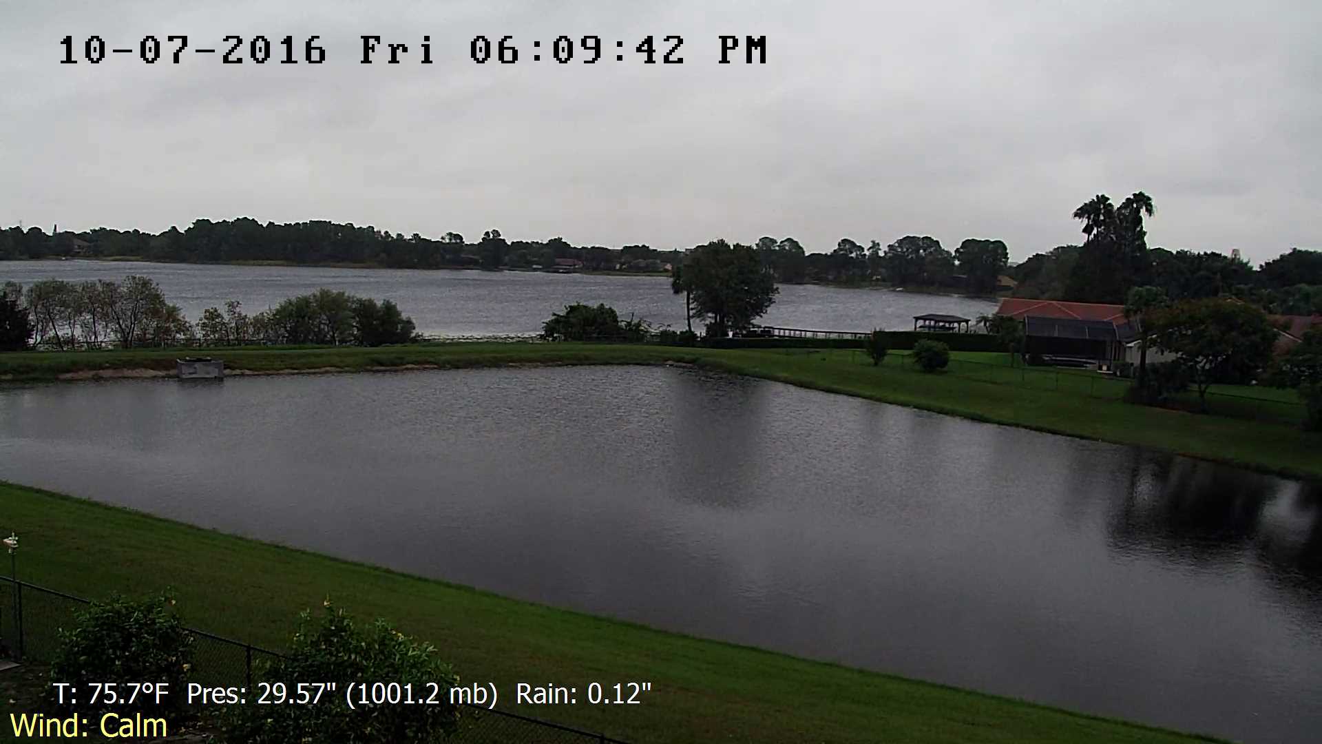Flhurricane Orlando Lake Marsha Cam recording approach of Matthew (2016)