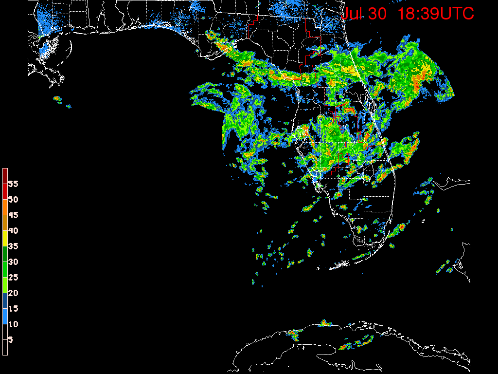 Florida Radar Recording From SFWMD for Emily (2017) Florida Approach